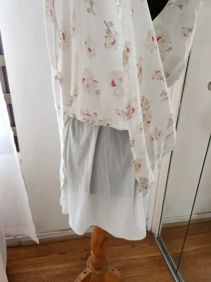 Vestido floral blanco Eclipse tirantes cruzados - 3
