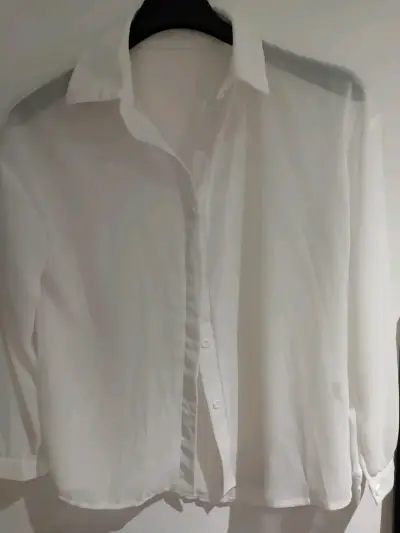 Blusa blanca transparente Shein talla S - miniatura 1