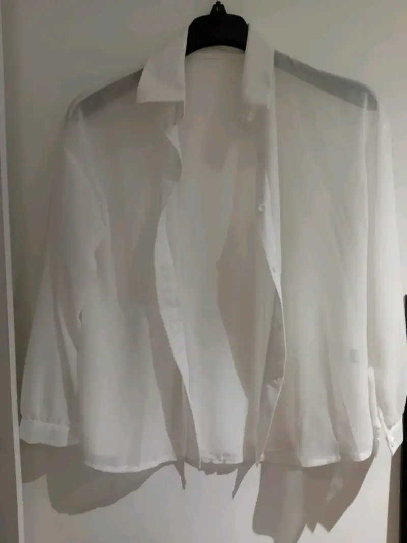 Blusa blanca transparente Shein talla S - 2