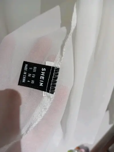 Blusa blanca transparente Shein talla S - miniatura 3