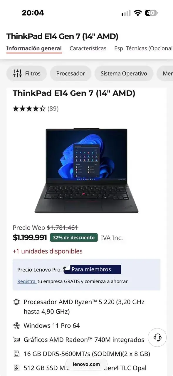 Laptop Lenovo ThinkPad E14 Gen 7 - 2