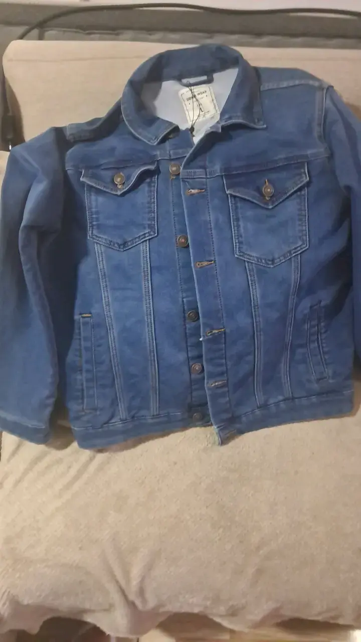 Chaqueta de mezclilla azul para hombre