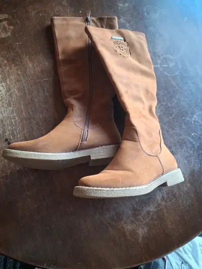Botas largas de gamuza color marrón - miniatura 3