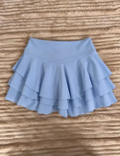 Falda short celeste talla M elasticada - miniatura 1