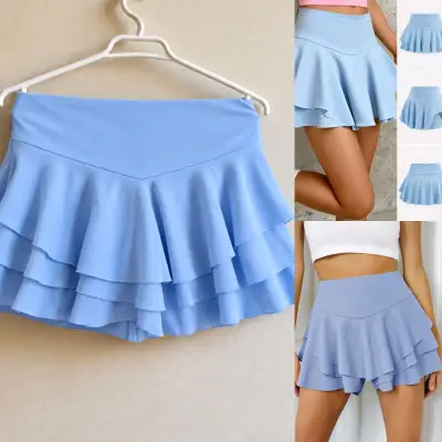 Falda short celeste talla M elasticada - miniatura 2