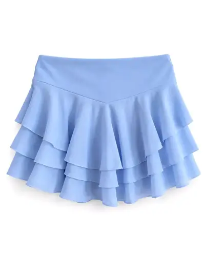Falda short celeste talla M elasticada - miniatura 6