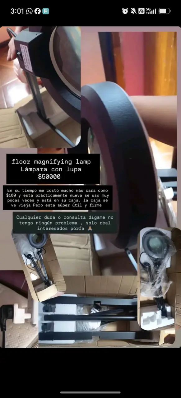 Lámpara de pie con lupa y luz LED - 2