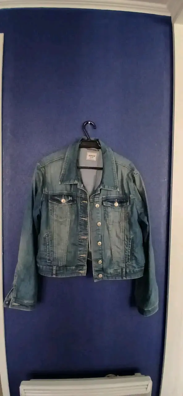 Chaqueta de mezclilla azul para mujer - 3