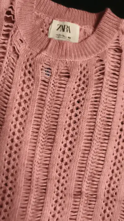 Suéter rosa tejido Zara para mujer - miniatura 2