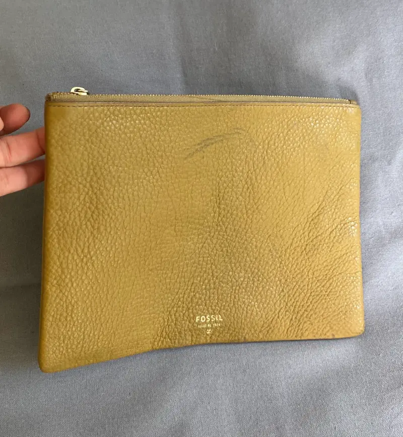 Cartera de Mano Fossil Cuero Mostaza - 3
