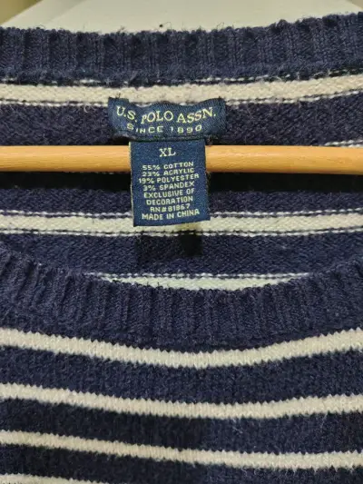 Suéter de rayas azul U.S. Polo Assn XL - miniatura 4