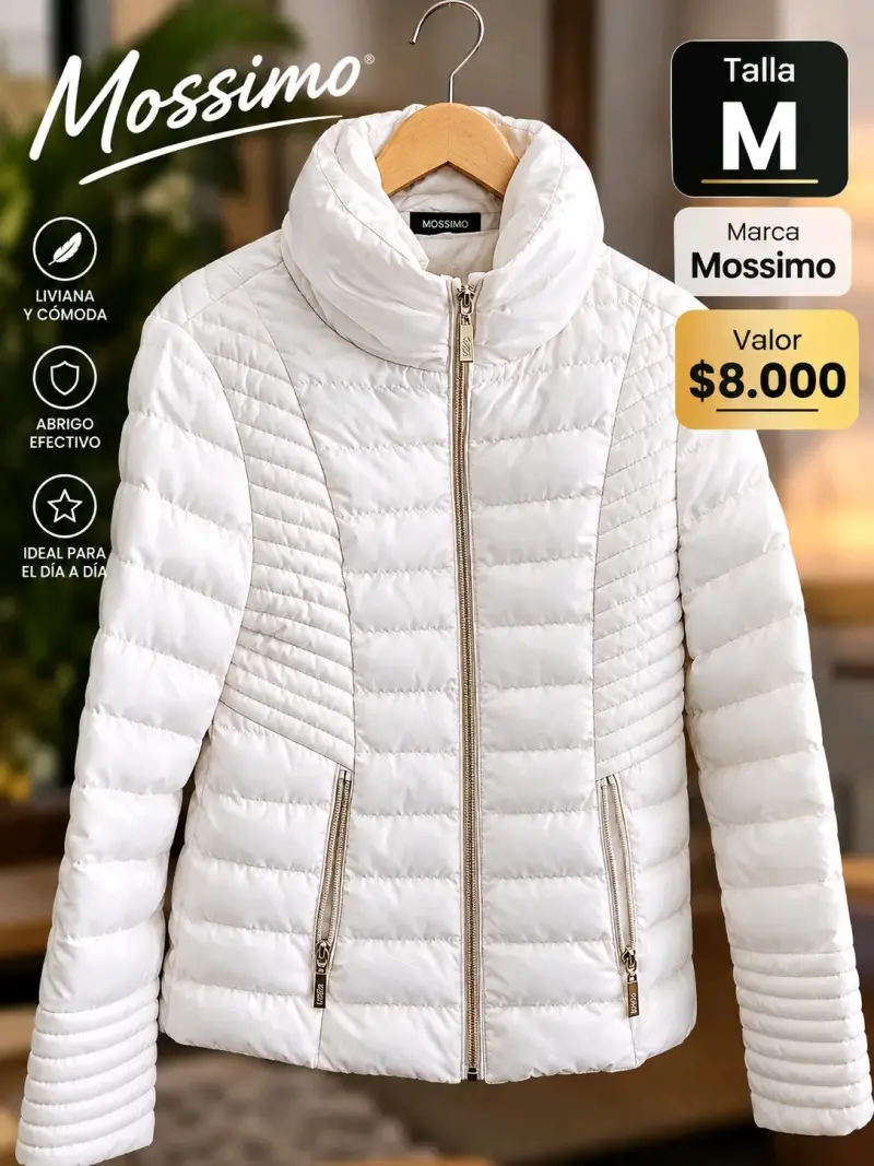 Chaqueta acolchada blanca Mossimo talla M