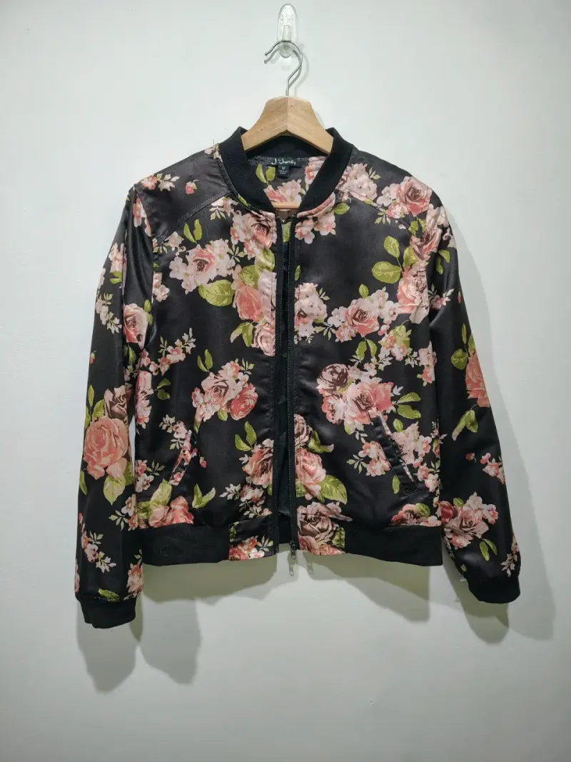 Chaqueta corta viento floral para mujer - 1