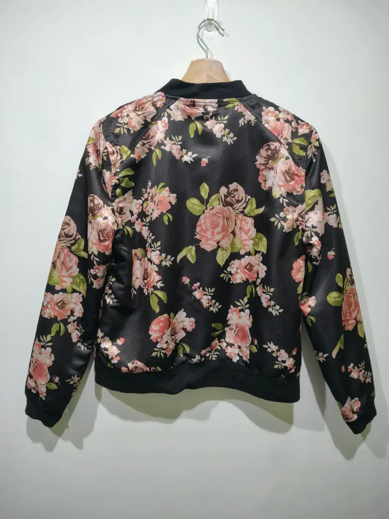 Chaqueta corta viento floral para mujer - 3
