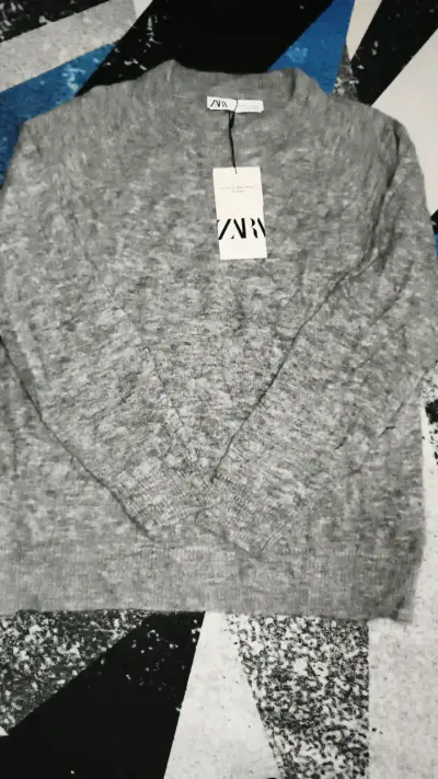 Suéter gris de lana y alpaca Zara - miniatura 1