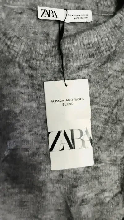 Suéter gris de lana y alpaca Zara - miniatura 2