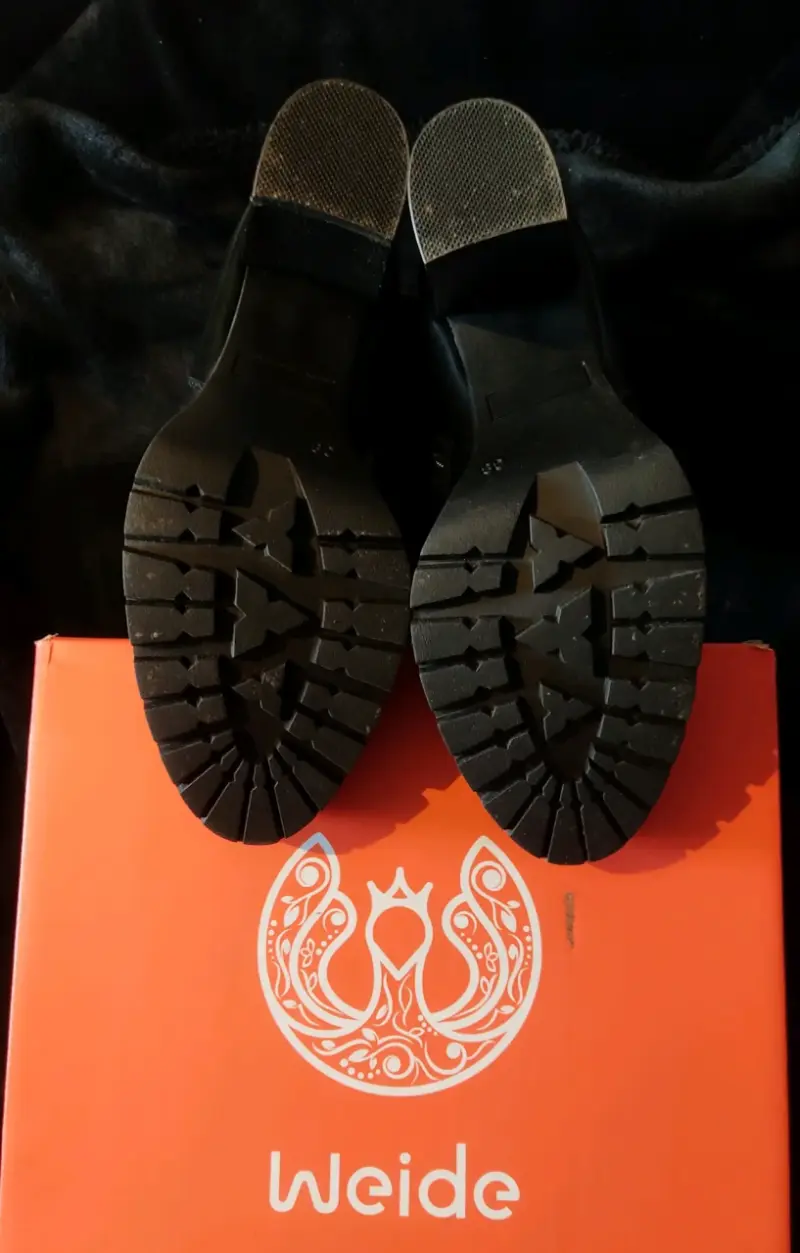Botines de cuero negro Caña y tacón alto Weide - 3
