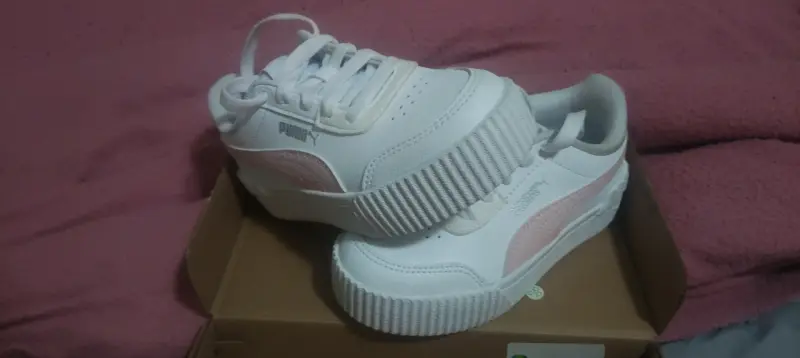 Zapatillas Puma Carina Lift PS blancas y rosadas - 2