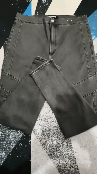 Pantalones de mezclilla grises Express - miniatura 2