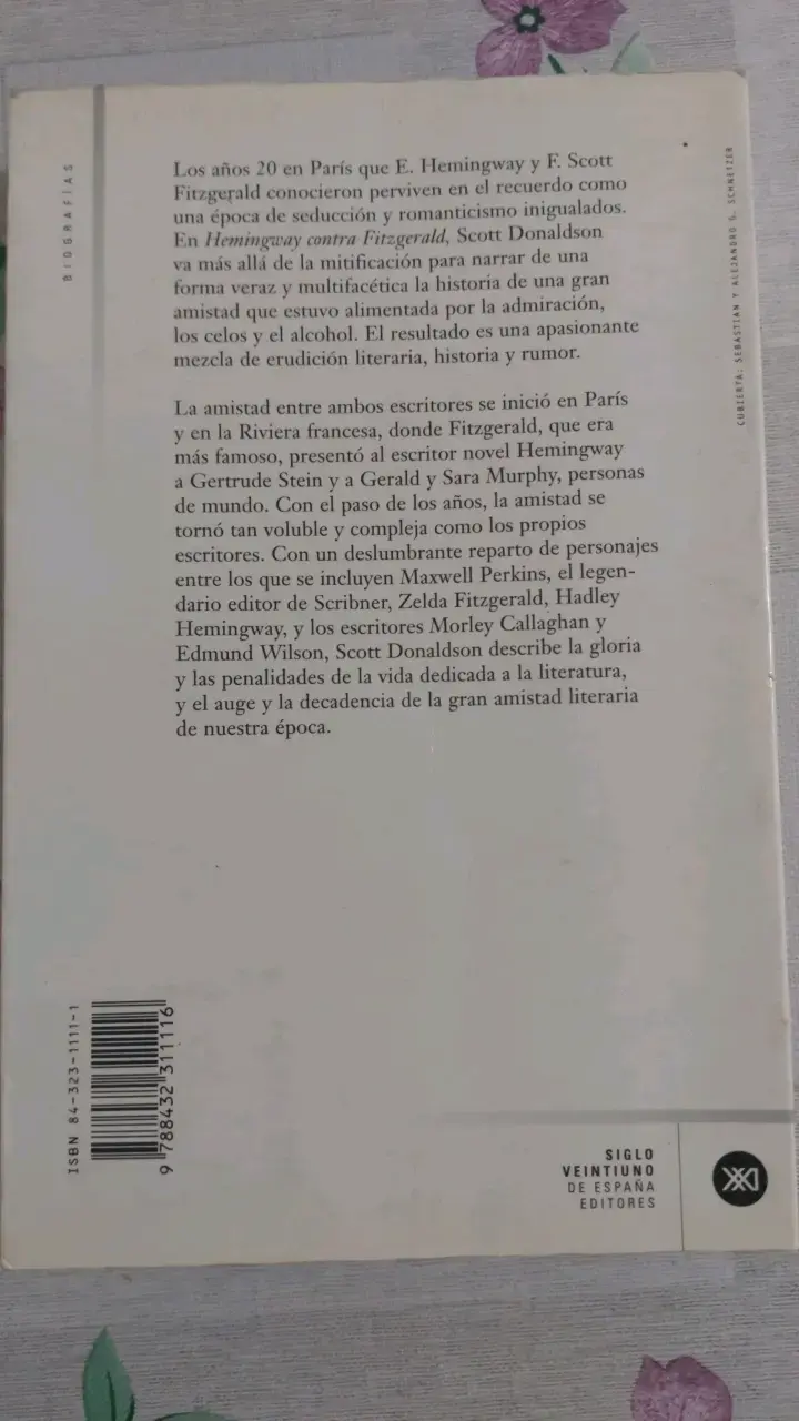 Libro Hemingway Contra Fitzgerald de Scott Donaldson - 2