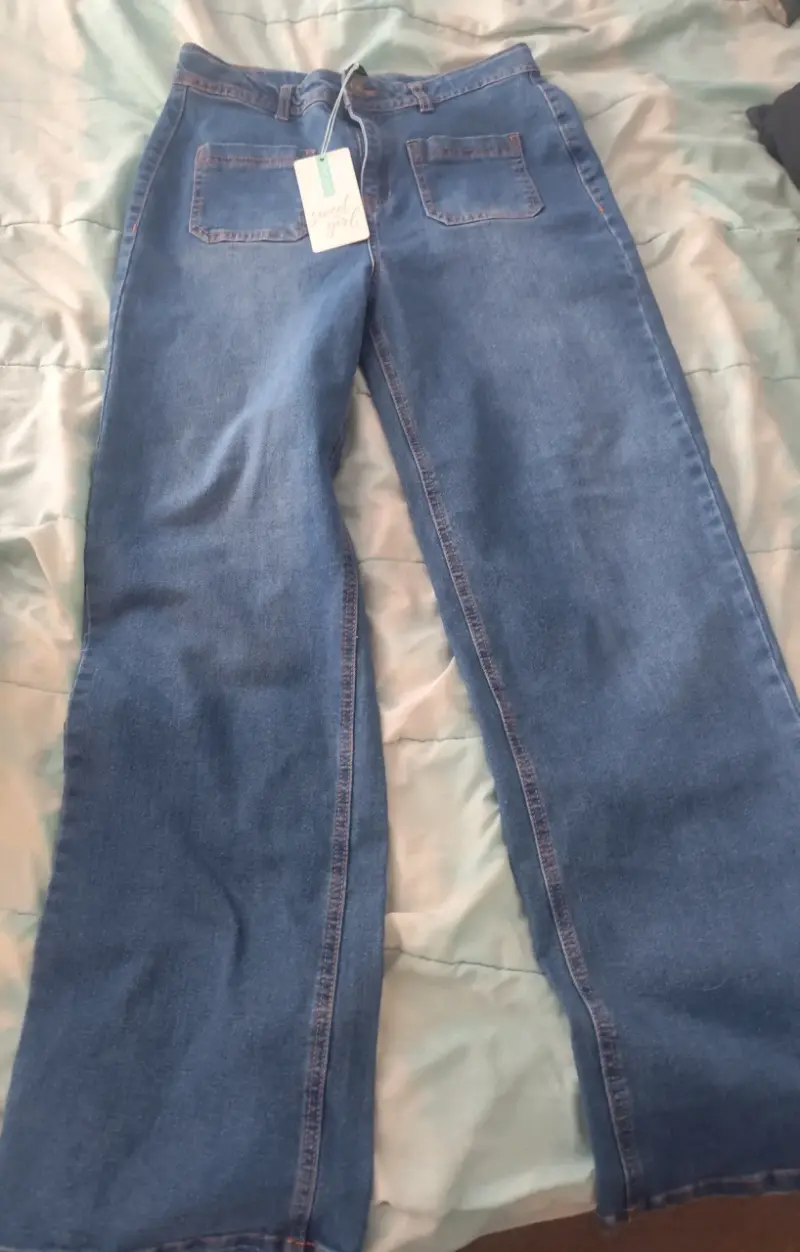 Jeans nuevos de mezclilla azul para niña talla 14 - 2