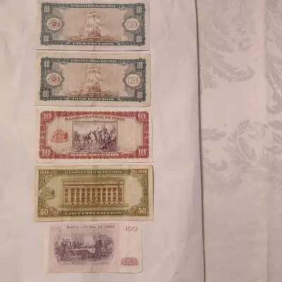 Billetes antiguos de Chile colección variada - miniatura 4