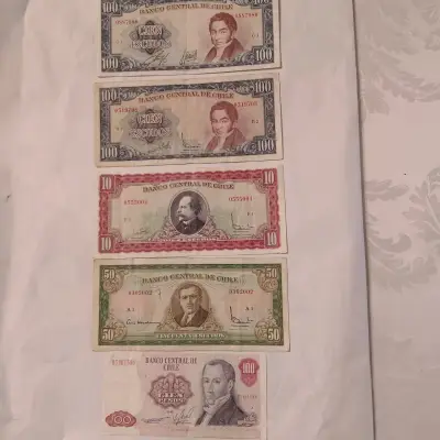 Billetes antiguos de Chile colección variada - miniatura 5