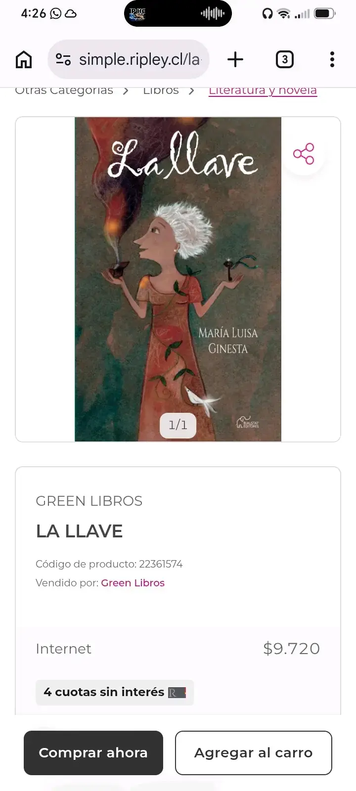 Libro 'La Llave' de María Luisa Ginesta - 1