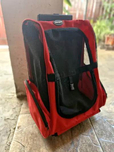 Mochila transportadora para mascotas Maxpet roja - miniatura 1