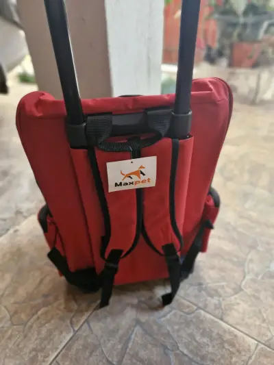 Mochila transportadora para mascotas Maxpet roja - miniatura 3