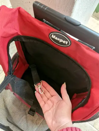 Mochila transportadora para mascotas Maxpet roja - miniatura 4