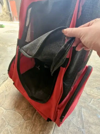 Mochila transportadora para mascotas Maxpet roja - miniatura 6