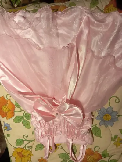 Vestido de fiesta rosa para niña con flores - miniatura 2