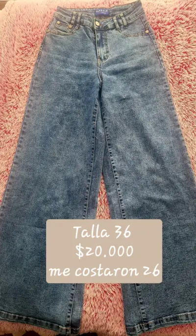 Jeans anchos de tiro alto para mujer - miniatura 2