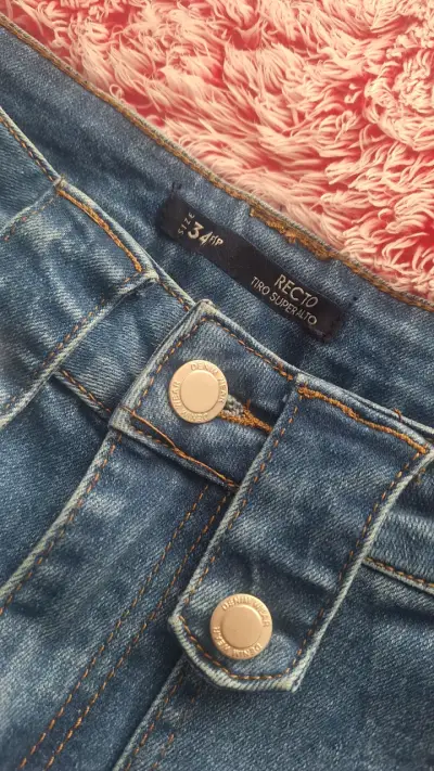 Jeans rectos tiro alto talla 34 - miniatura 2