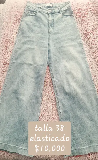 Jeans anchos elasticados talla 38 - miniatura 1
