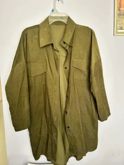 Chaqueta de pana verde oliva para hombre - miniatura 1