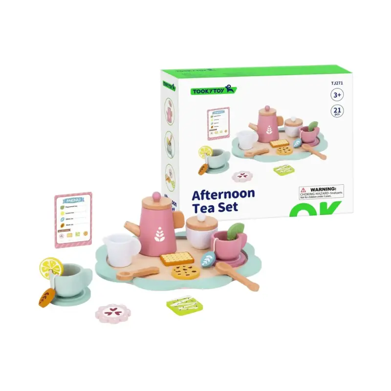 Set De Té De Madera Juguete Para Niños 21 Piezas - 3
