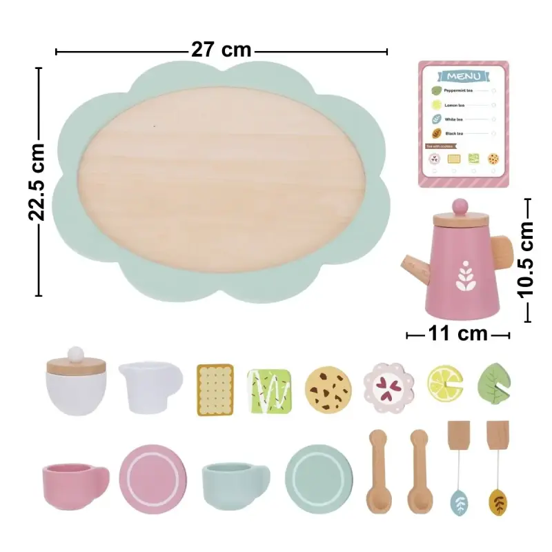 Set De Té De Madera Juguete Para Niños 21 Piezas - 4