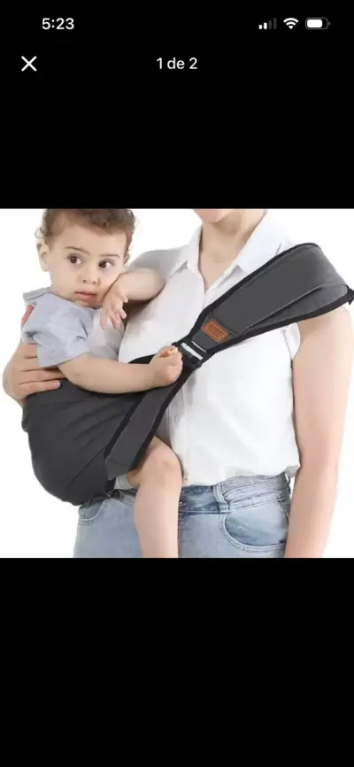 Canguro portabebés ergonómico gris - miniatura 1