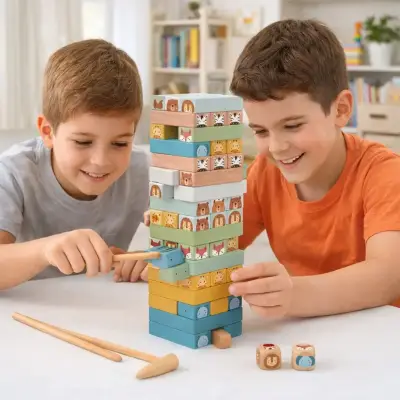 Juego 82 bloques apilables de animales para niños - miniatura 1