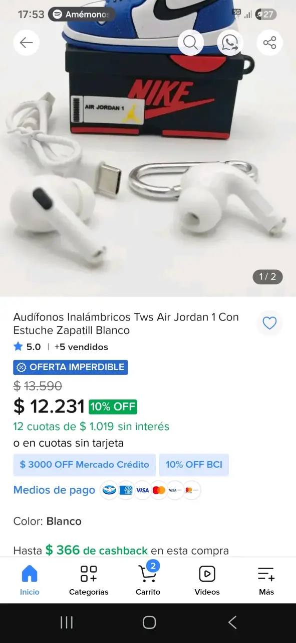 Auriculares inalámbricos KT-01 con diseño Nike - 4
