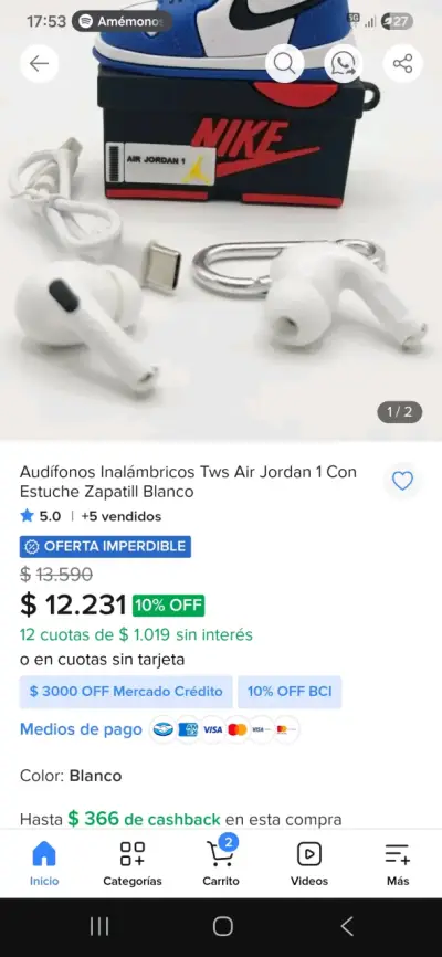 Auriculares inalámbricos KT-01 con diseño Nike - miniatura 4