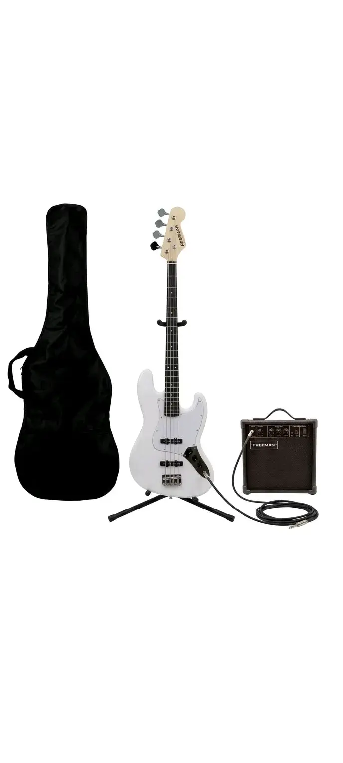 Pack de bajo eléctrico Freeman Rockstarter blanco