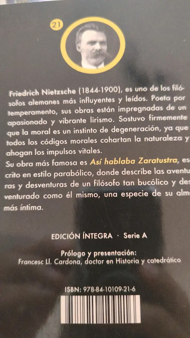 Libro 'Así Hablaba Zaratustra' de Friedrich Nietzsche - 3