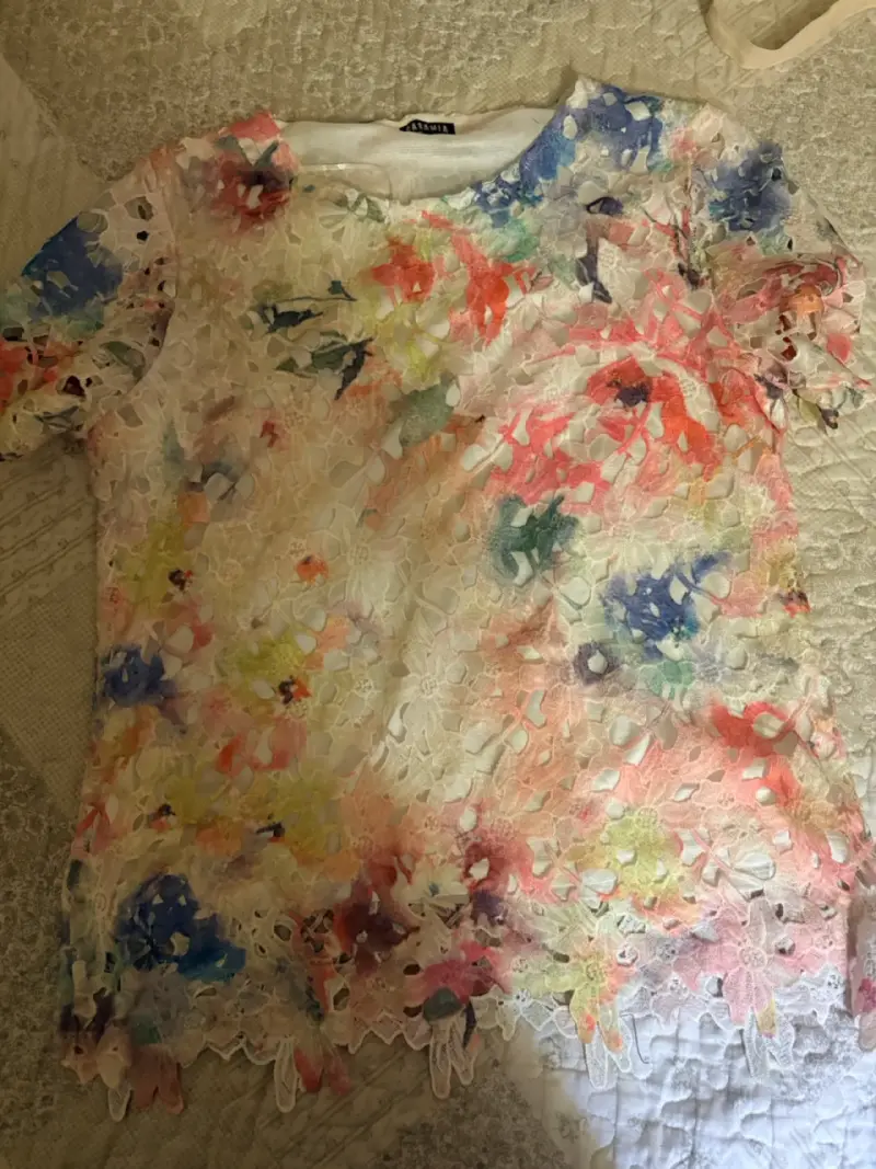 Blusa de encaje multicolor Casamia talla L - 2