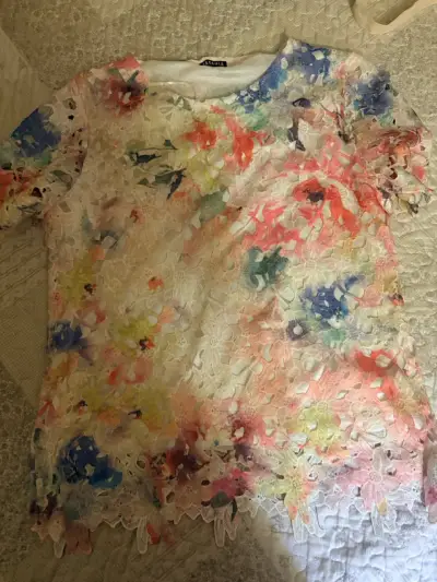 Blusa de encaje multicolor Casamia talla L - miniatura 2