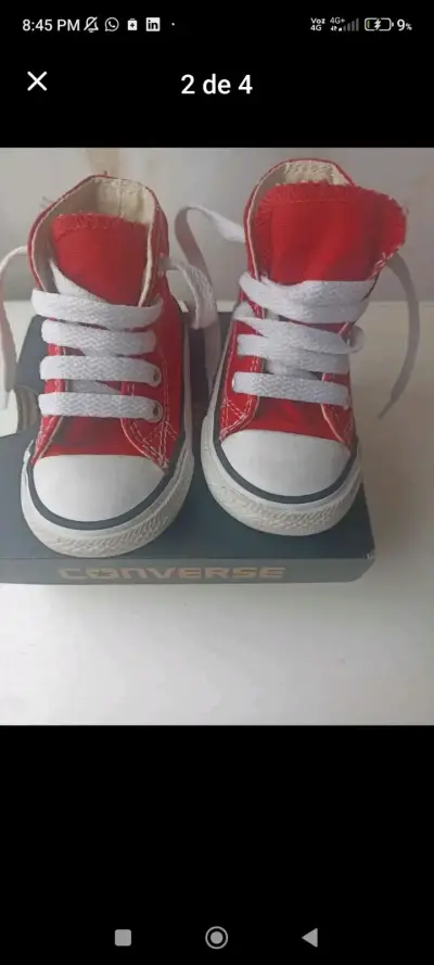 Zapatillas rojas para bebé Converse - miniatura 1