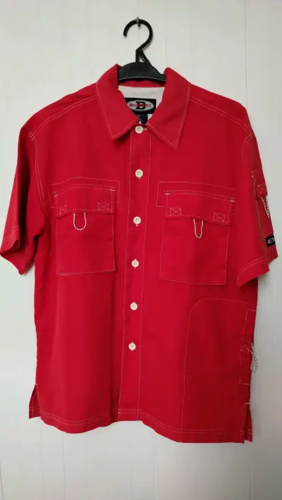 Camisa roja de hombre Bossini con bolsillos - miniatura 1