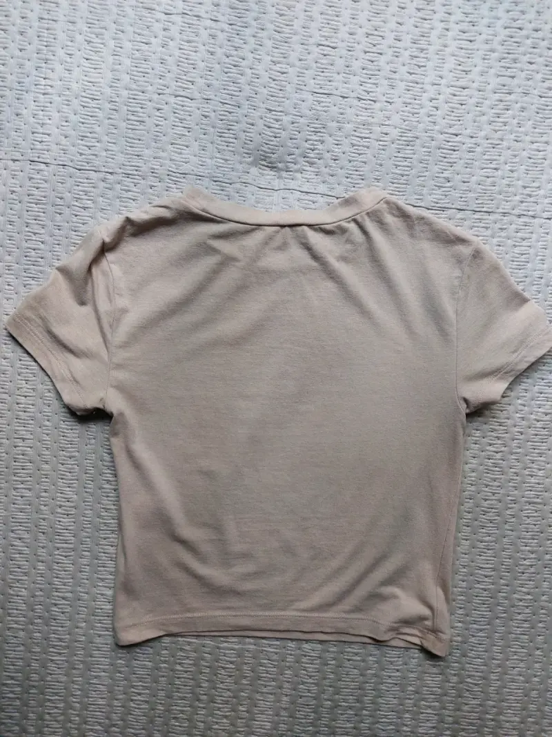 Polera beige de algodón para mujer - 2